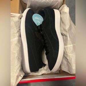 Puma Suede Black & Metallic Bronze